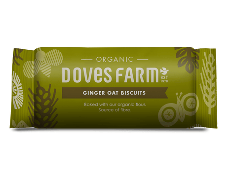 Organic Ginger Oat Biscuits 200g roll - pack - Greenlands Health Store