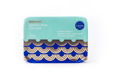 Azouro Portugal Sardine Fillets Organic Olive Oil & Seaweed 106g - Greenlands Health Store