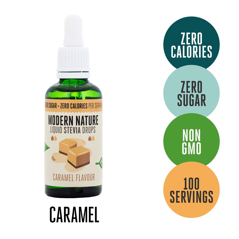 Pure Liquid Stevia Drops Sweetener 50ml - CARAMEL - Greenlands Health Store