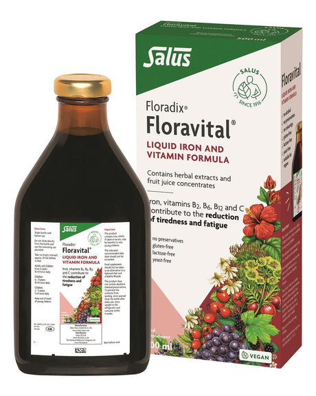 Floravital Yeast & Gluten Free Liquid Iron Formula 500ml - Greenlands Health Store