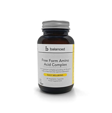 Free Form Amino Acid Complex 60 Veggie Caps - Reusable Bottle - Greenlands Health Store