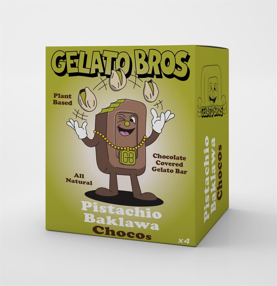 Gelato Bros Pistachio Baklawa Chocos 4 x 50ml - Greenlands Health Store