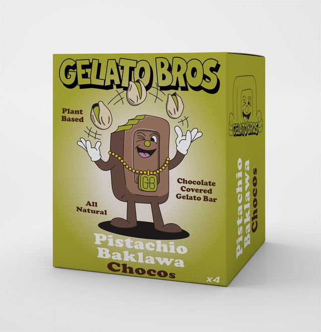 Gelato Bros Pistachio Baklawa Chocos 4 x 50ml - Greenlands Health Store
