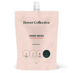 Grapefruit & Geranium Bower Natural Hand Wash Refill 1L - Greenlands Health Store