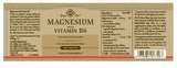 Solgar® Magnesium with Vitamin B6 Tablets - Pack of 100 - Greenlands Health Store