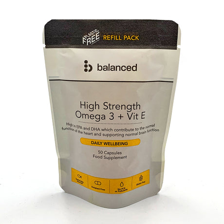 High Strength Omega 3 + Vit E 50 Gel Caps - Refill Pouch - Greenlands Health Store