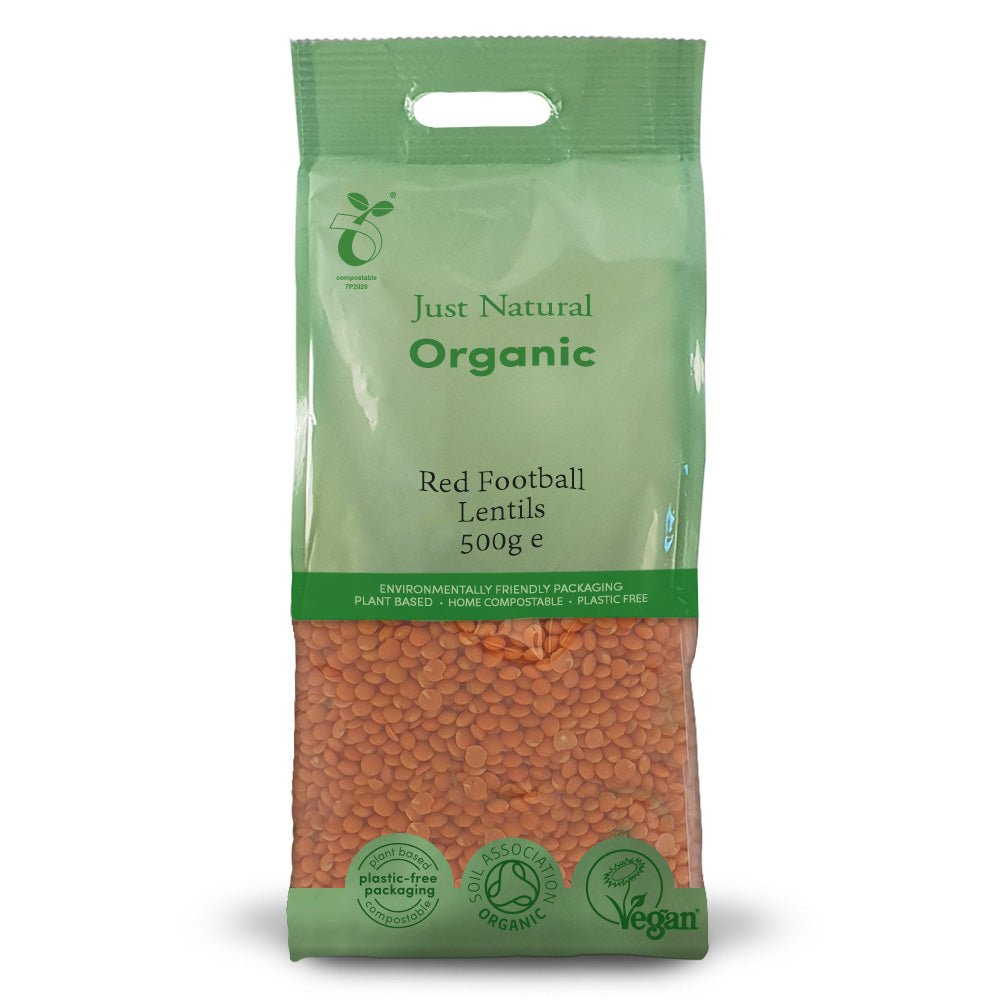 Organic Red Football Lentils 500g - Greenlands Health Store