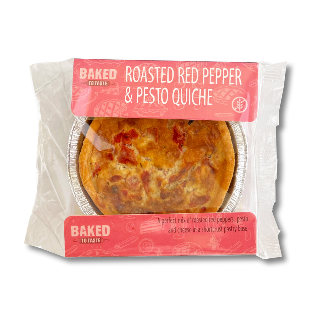 Gluten Free Roasted Red Pepper and Pesto Quiche 165g - Greenlands Health Store