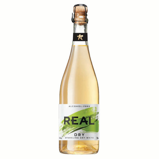 REAL Dry Sparkling Dry White Alcohol Free 750oml - Greenlands Health Store