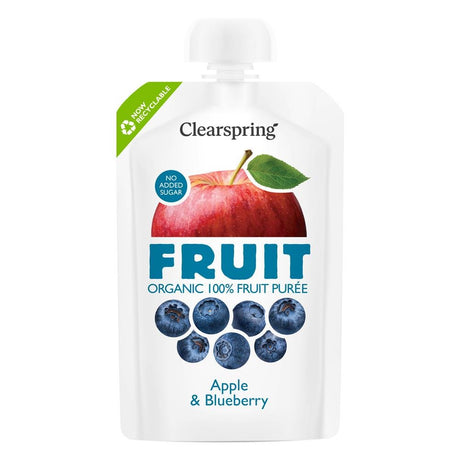 Organic FRUIT 100% Fruit Puree - Apple & Blueberry 100g - Greenlands Health Store