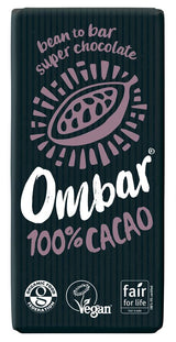 Ombar 100% Cacao Organic Vegan Dark Chocolate 70g - Greenlands Health Store