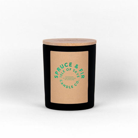 Spruce & Fir Black Natural Wax Candle 9.5cm x 8cm x 8cm - Greenlands Health Store