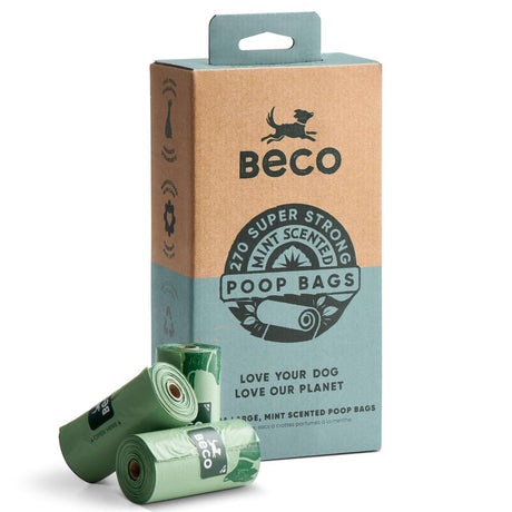 Big strong leakproof poop bags with a fresh mint scent. 270bags - Greenlands Health Store