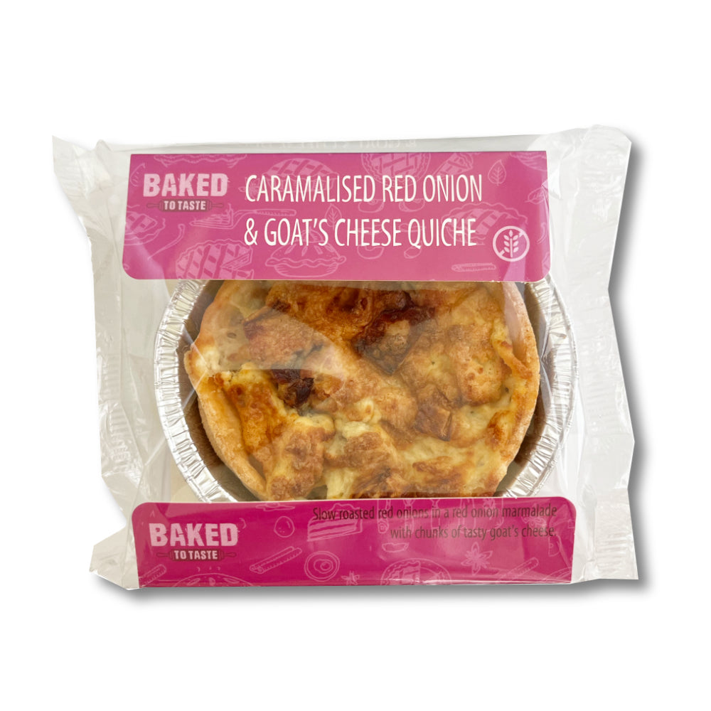 Caramalised Red Onion & Goats Cheese Quiche 165g - Greenlands Health Store