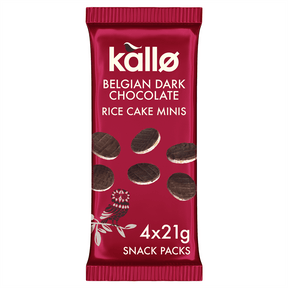 Kallo Belgian Dark Chocolate Rice Cake Minis 4 x 21g - Greenlands Health Store