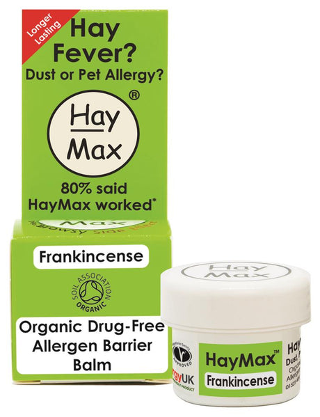 HayMax Frankincense Organic Allergen Barrier Balm 5ml - Greenlands Health Store