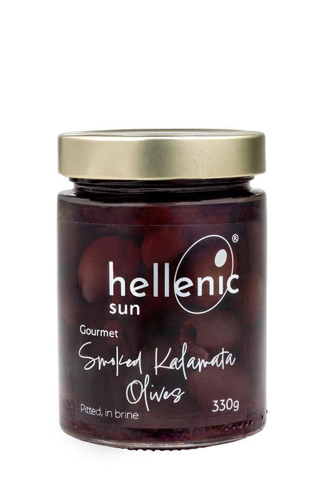 Hellenic Sun Smoked Pitted Kalamata Olives 330g - Greenlands Health Store