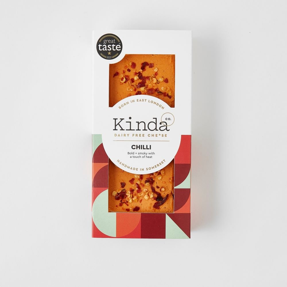Kinda Co Vegan Chilli Cheese Block 120g - Greenlands Health Store