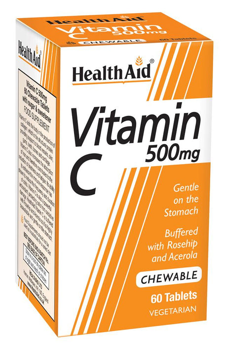 Vitamin C 500mg - Chewable (Orange Flavour) - 60 Tablets - Greenlands Health Store