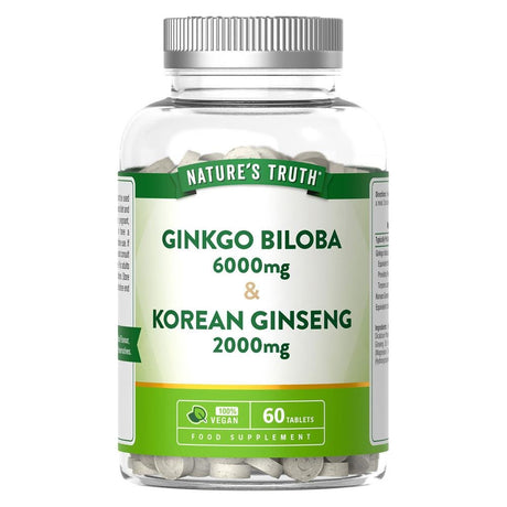 Gingko Biloba & Korean Ginseng 60 Tablets - Greenlands Health Store