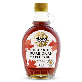 Biona Organic Pure Maple Syrup Dark Grade A 330g - Greenlands Health Store