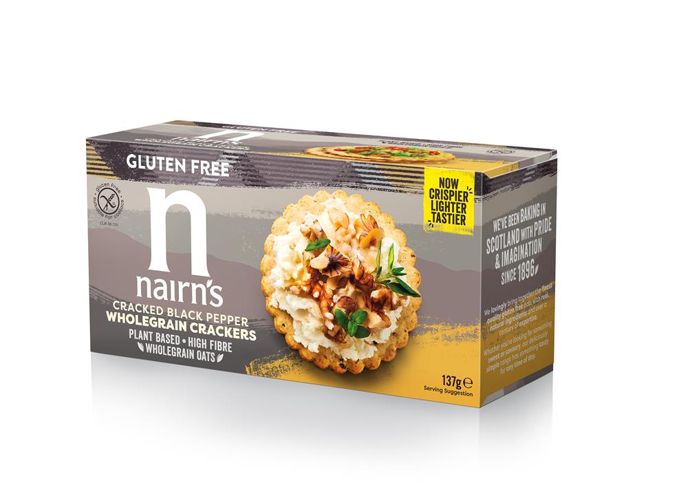 Nairn's Gluten Free Cracked Black Pepper Wholegrain Cracker 137g - Greenlands Health Store