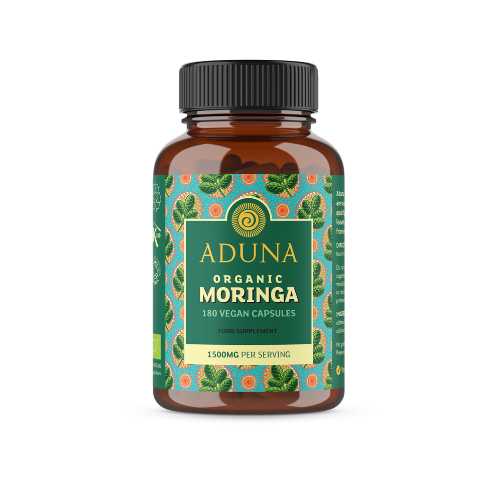 Aduna Organic Moringa Capsules (180 capsules) - Greenlands Health Store