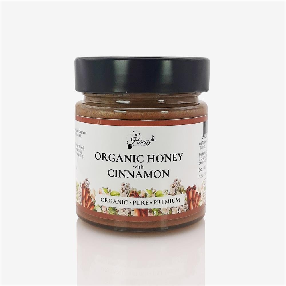 Honey Heaven Organic Honey with Cinnamon 300g - Greenlands Health Store
