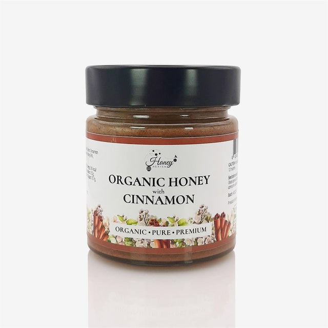 Honey Heaven Organic Honey with Cinnamon 300g - Greenlands Health Store