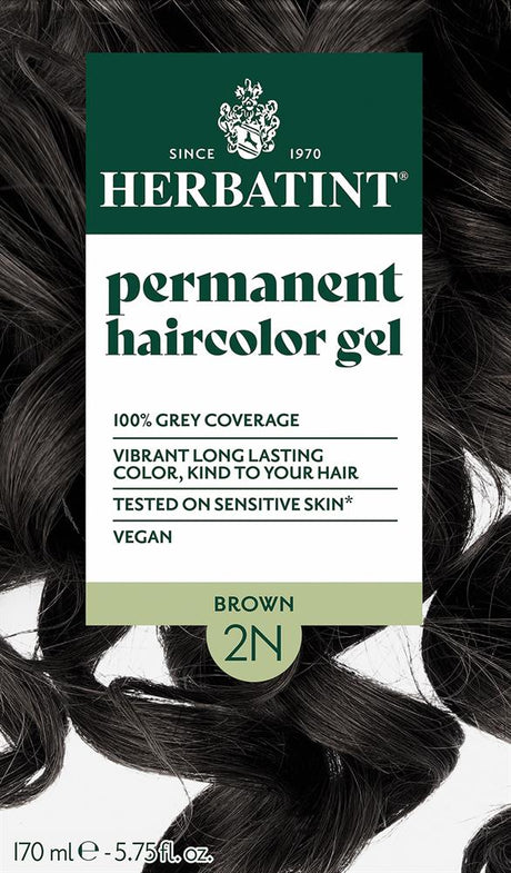 Brown Ammonia Free hair Colour 2N 150ml - Greenlands Health Store