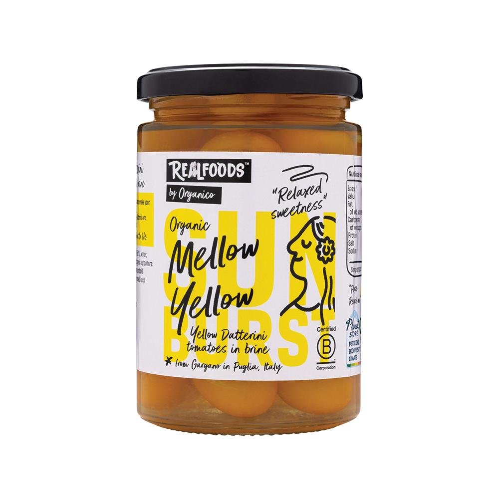 Organic Yellow Datterini Tomatoes in Brine 370g - Greenlands Health Store