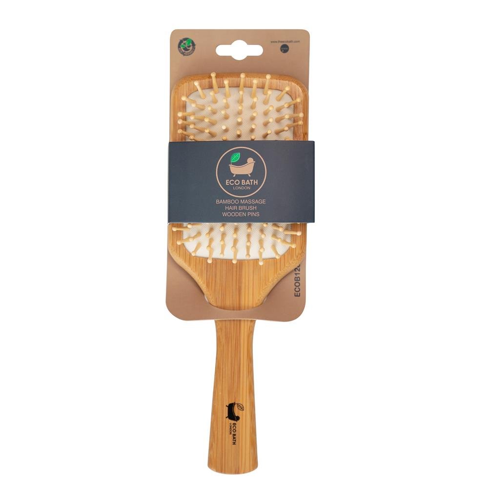 Eco Bath Bamboo Hairbrush With Wooden Pins - 1 Unit - Greenlands Health Store
