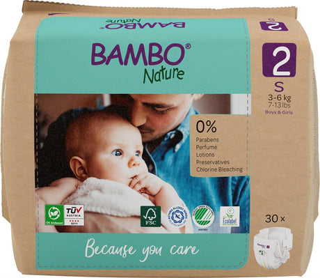 Bambo Nature Eco-Nappy Size 2 - 30 Nappies - Greenlands Health Store