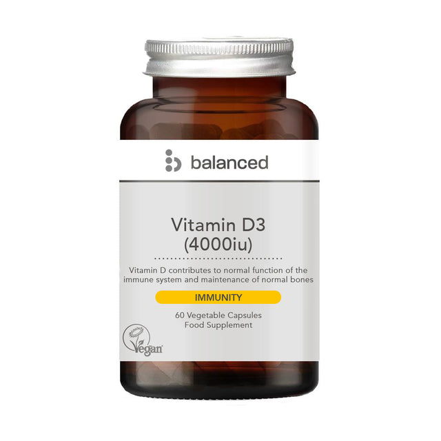 Vitamin D3 4000iu 60 Veggie Caps - Reusable Bottle - Greenlands Health Store