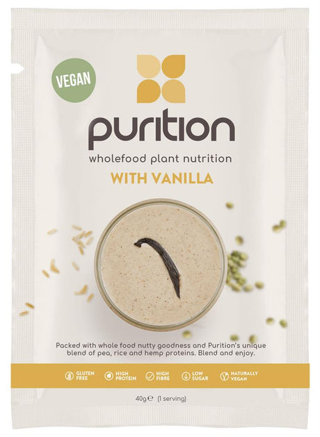 Purition Vegan Wholefood Nutrition Vanilla 40g (1 serving) - Greenlands Health Store