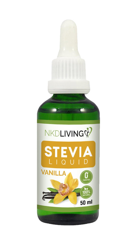 NKD Living 100% Natural Stevia Liquid Vanilla Sweetener 50ml - Greenlands Health Store