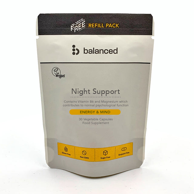 Night Support 30 Veggie Caps - Refill Pouch - Greenlands Health Store