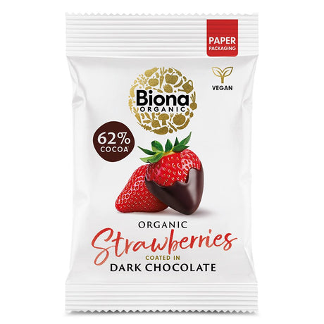 Biona Organic Dark Chocolate Strawberries 45g - Greenlands Health Store