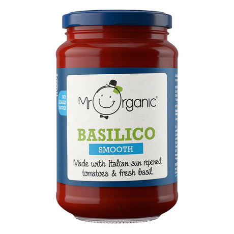 Mr Organic Smooth Basilico Pasta Sauce 350g - Greenlands Health Store
