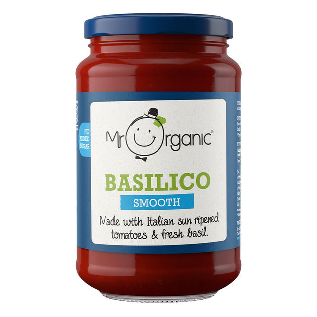 Mr Organic Smooth Basilico Pasta Sauce 350g - Greenlands Health Store