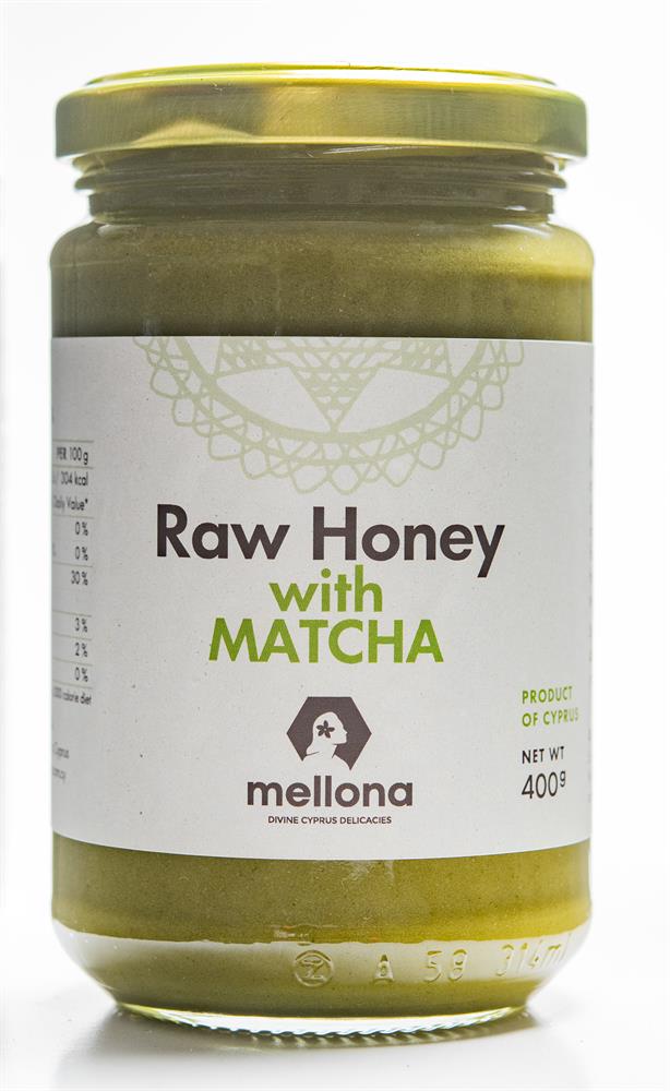 Cypriot Raw Honey with Matcha Tea 400g - Greenlands Health Store