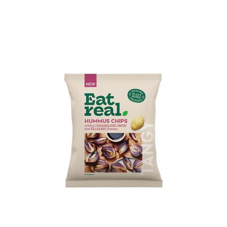 Eat Real Hummus Chips Caramelised Onion and Balsamic Vinegar 45g - Greenlands Health Store