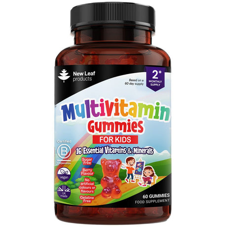 Multivitamin Gummies For Kids Sugar Free Vegan Recyclable Bottle - Greenlands Health Store