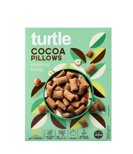 Turtle Cocoa Pillows with Hazelnut Filling 300g Organic & GF - Greenlands Health Store