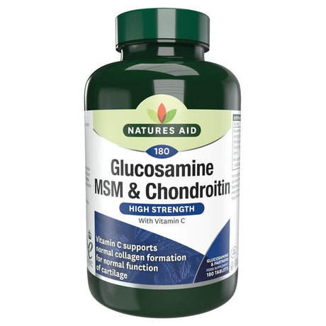 Glucosamine 500mg MSM 500mg + Chondroitin 100mg 180 Tablets - Greenlands Health Store