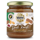 Biona Hi Oleic Dark Roast Peanut Butter Organic Smooth 250g - Greenlands Health Store