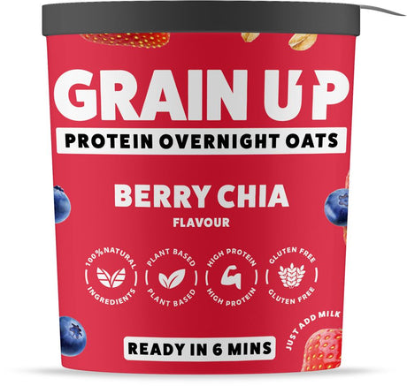 Grain UP Overnight Oats - Berry Chia Pot 60g - Greenlands Health Store
