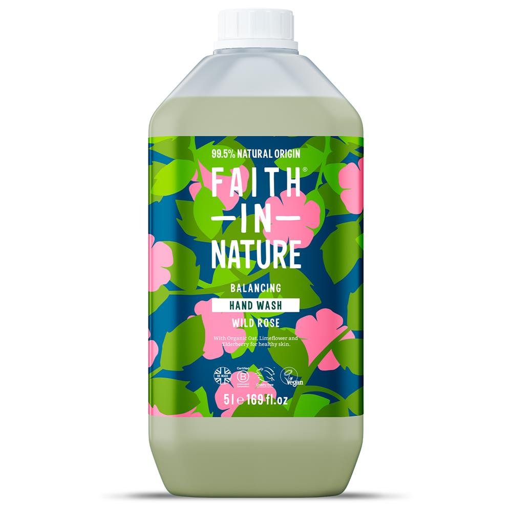 Faith in Nature Wild Rose Hand Wash 5 Litre - Greenlands Health Store