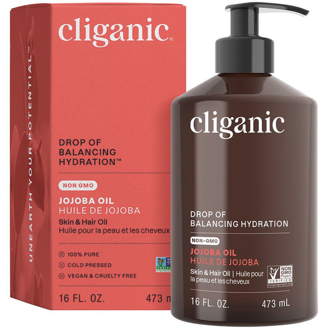 Cliganic Non - GMO Jojoba Oil 16oz - Greenlands Health Store