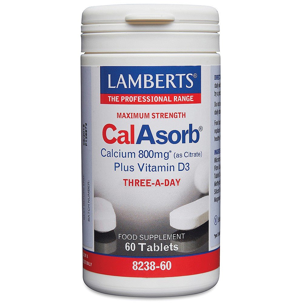 CalAsorb Calcium 800mg (as Citrate) 60 tablets - Greenlands Health Store